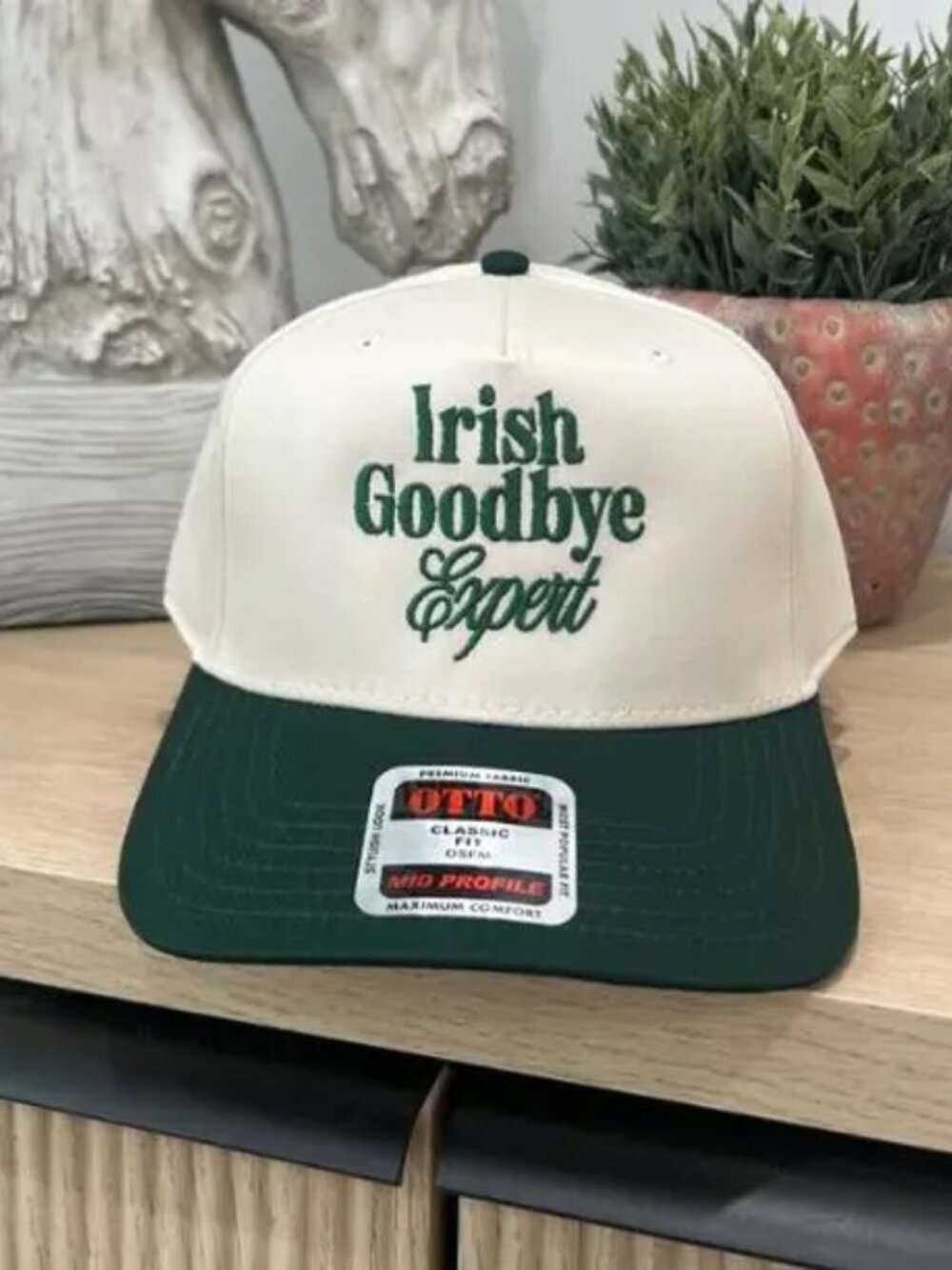 Irish Goodbye Expert Embroidered Baseball Cap, Funny St Patricks Day Gift